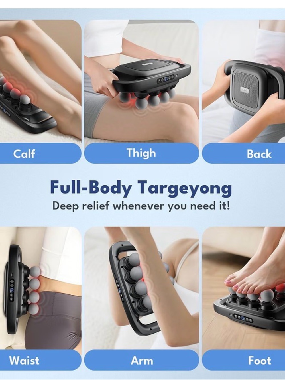 VTT 8-Head Massage Gun Deep Tissue Electric Back Shoulder Leg Massager NEW